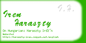 iren haraszty business card